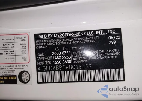 2024 Mercedes-Benz Amg Gle 53 Coupe 4Matic+ z USA, uszkodzony, nr VIN 4JGFD6BB5RB018152